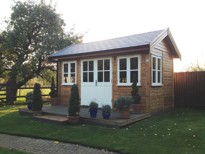 traditional garden room with georgian style doors