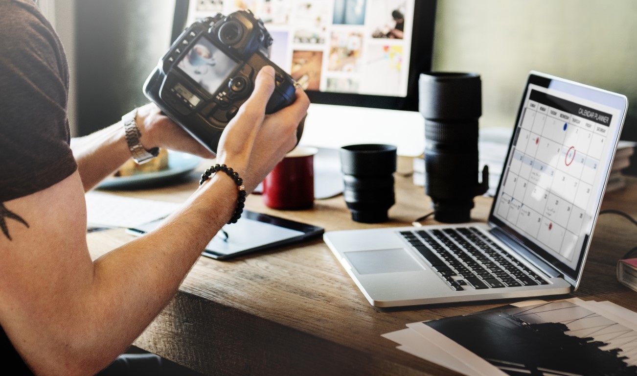 Photographer Journalist Working Studio Agency Concept