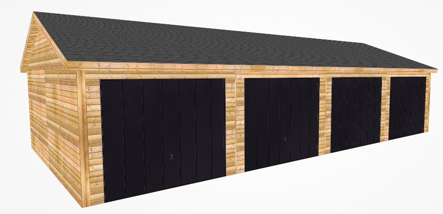 Design of black quad garage