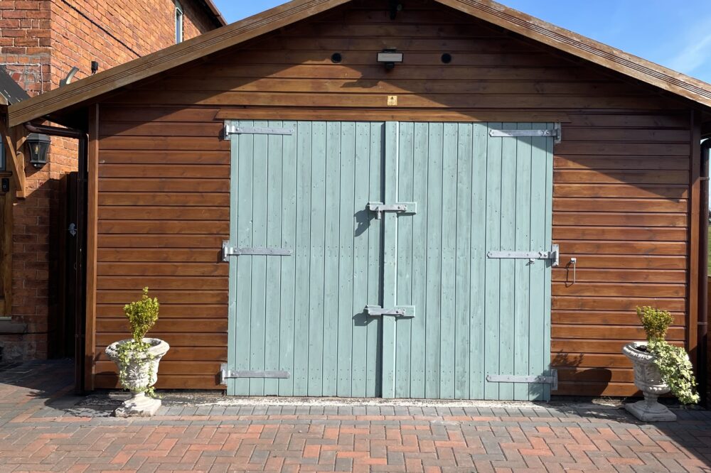 Wooden single garage