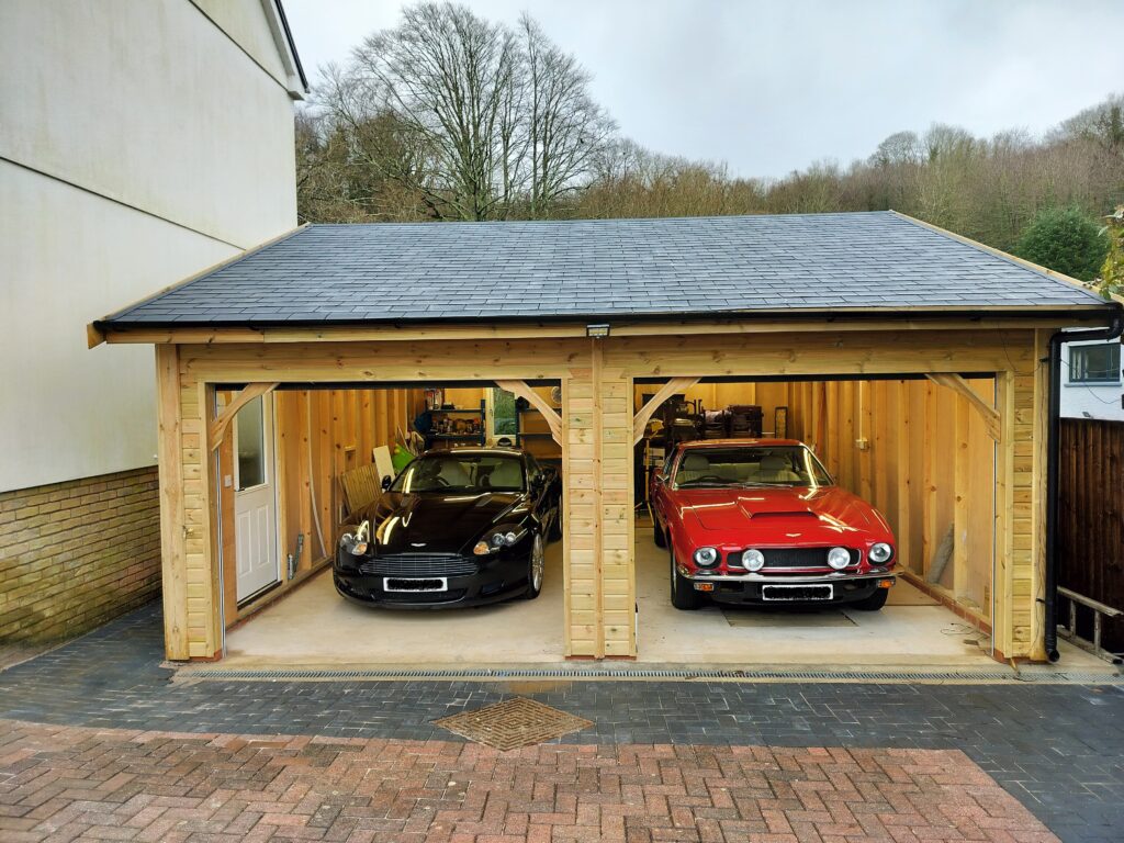 wooden garage buildings