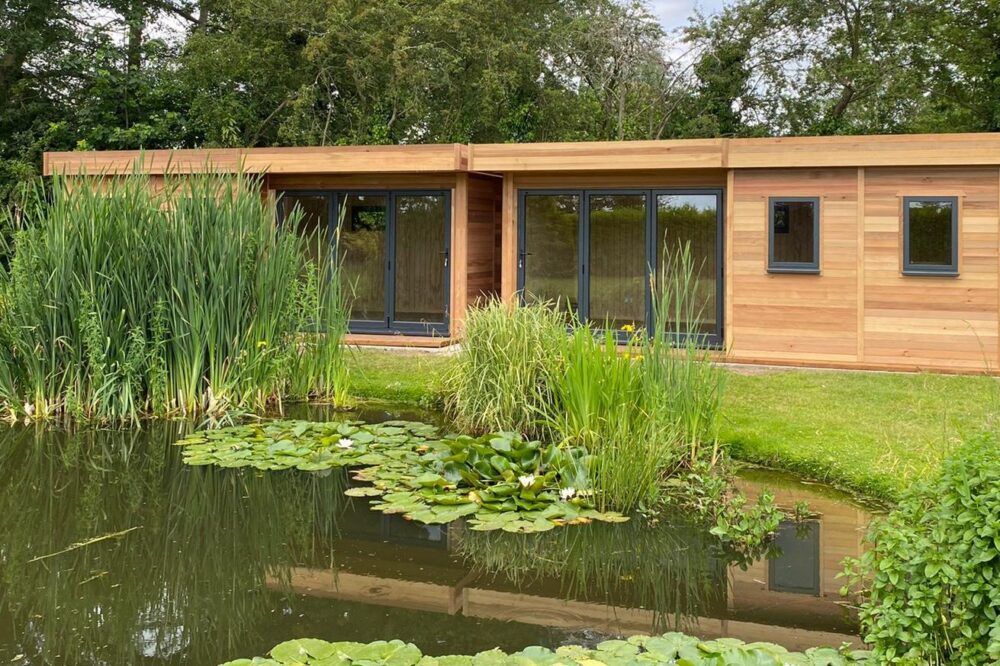 Two garden offices together