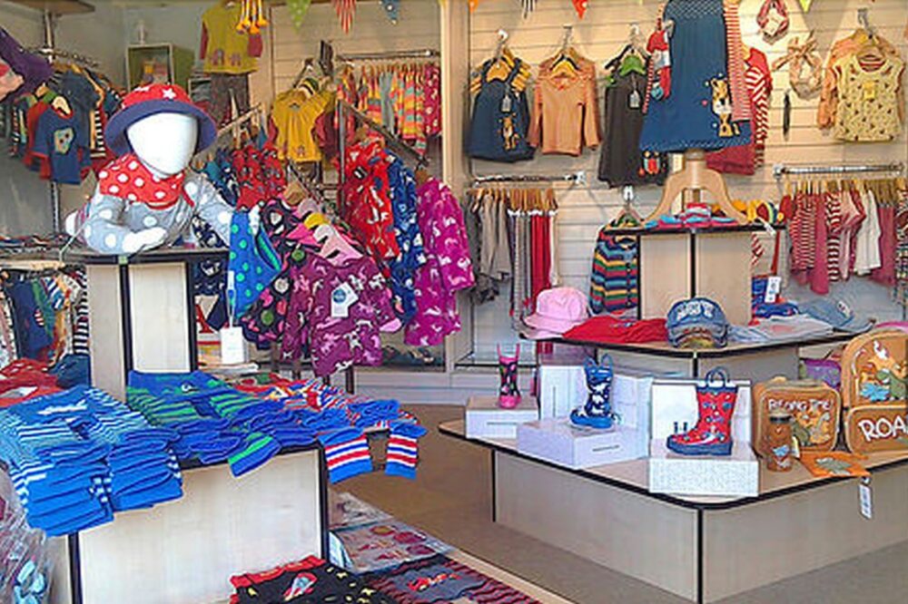 Inside clothing shop