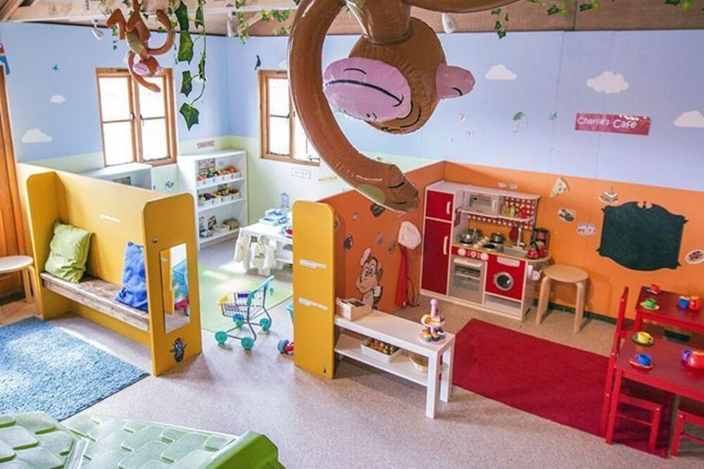 children's play area inside of farm shop