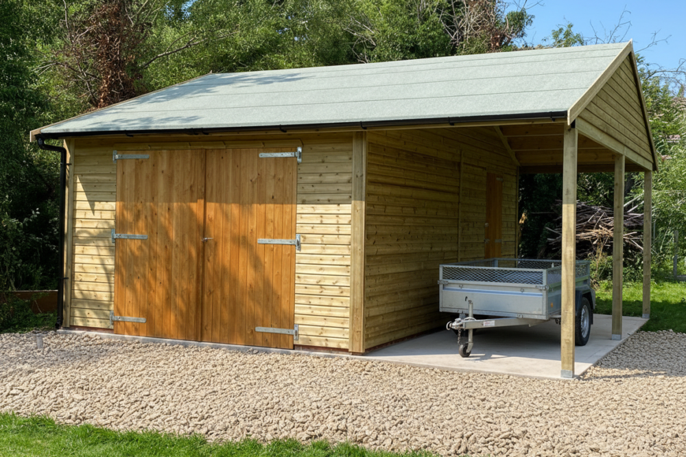 Cart lodge with a small trailer