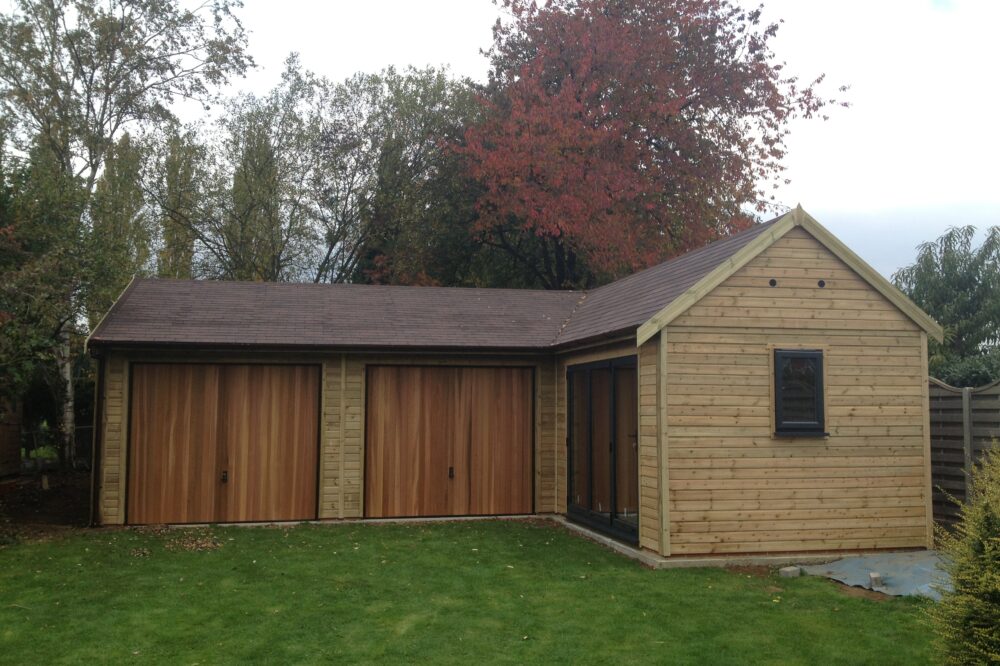 Maximise the space with a corner shaped wooden garage