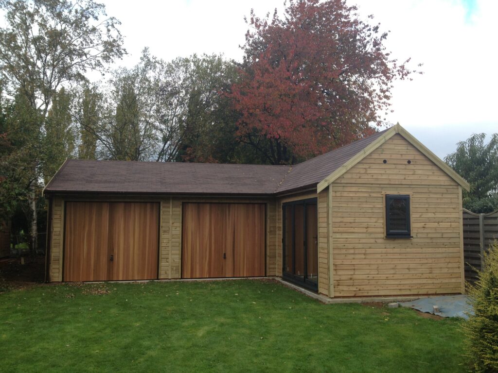 Maximise the space with a corner shaped wooden garage