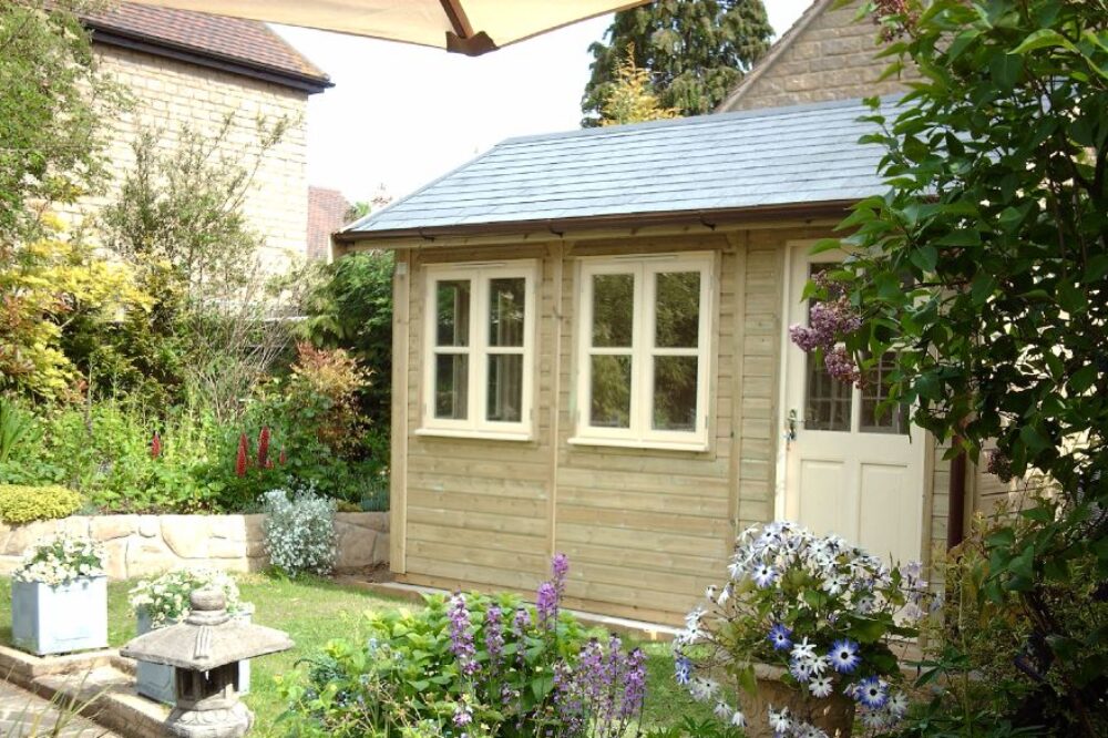 traditional timber garden room for recreational use