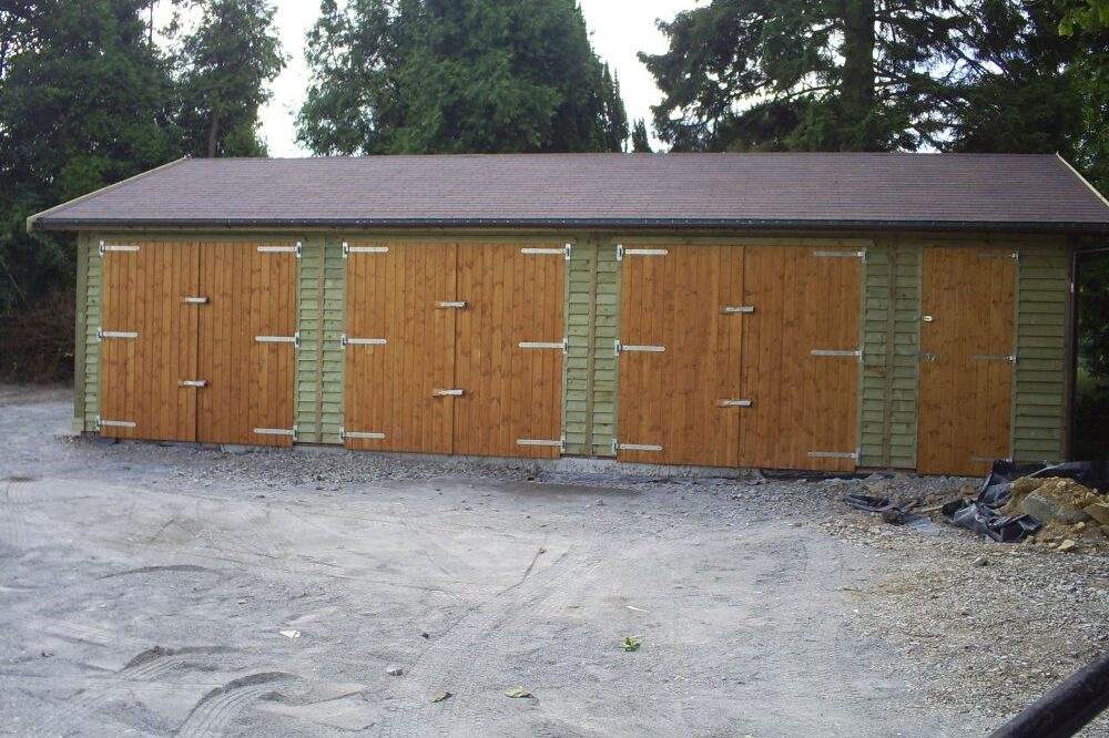 Quadruple timber garage