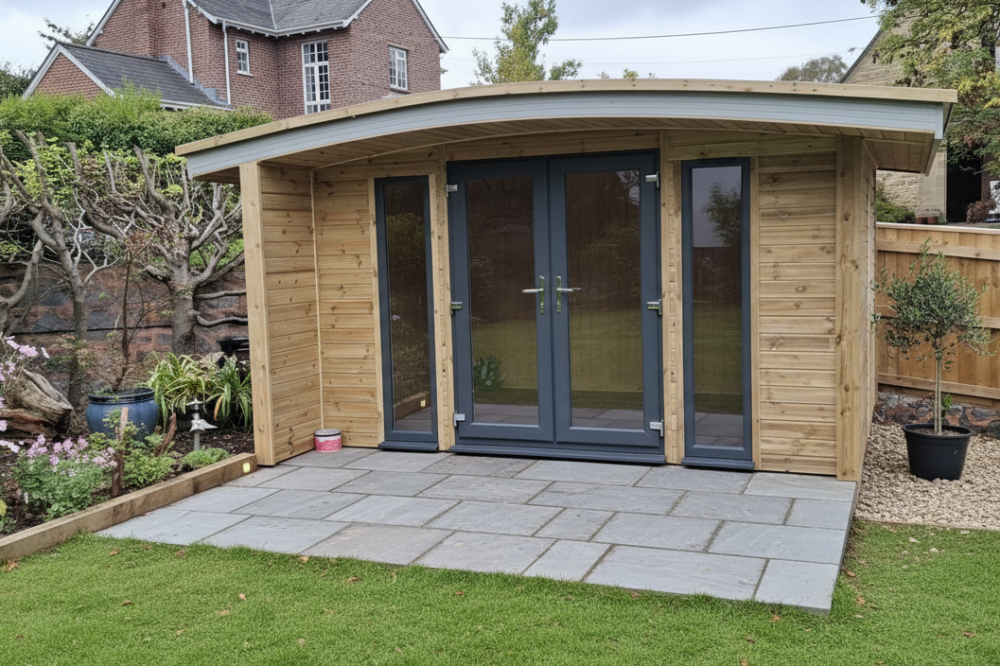 Garden room with a curved roof