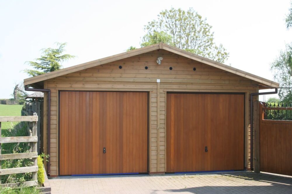 Double garage hot sale wooden