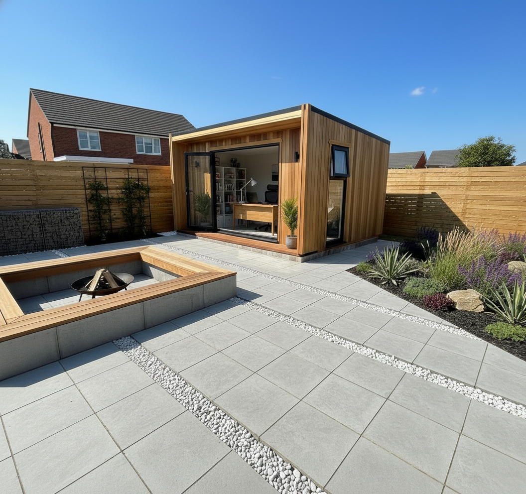 Garden room with a bifold door