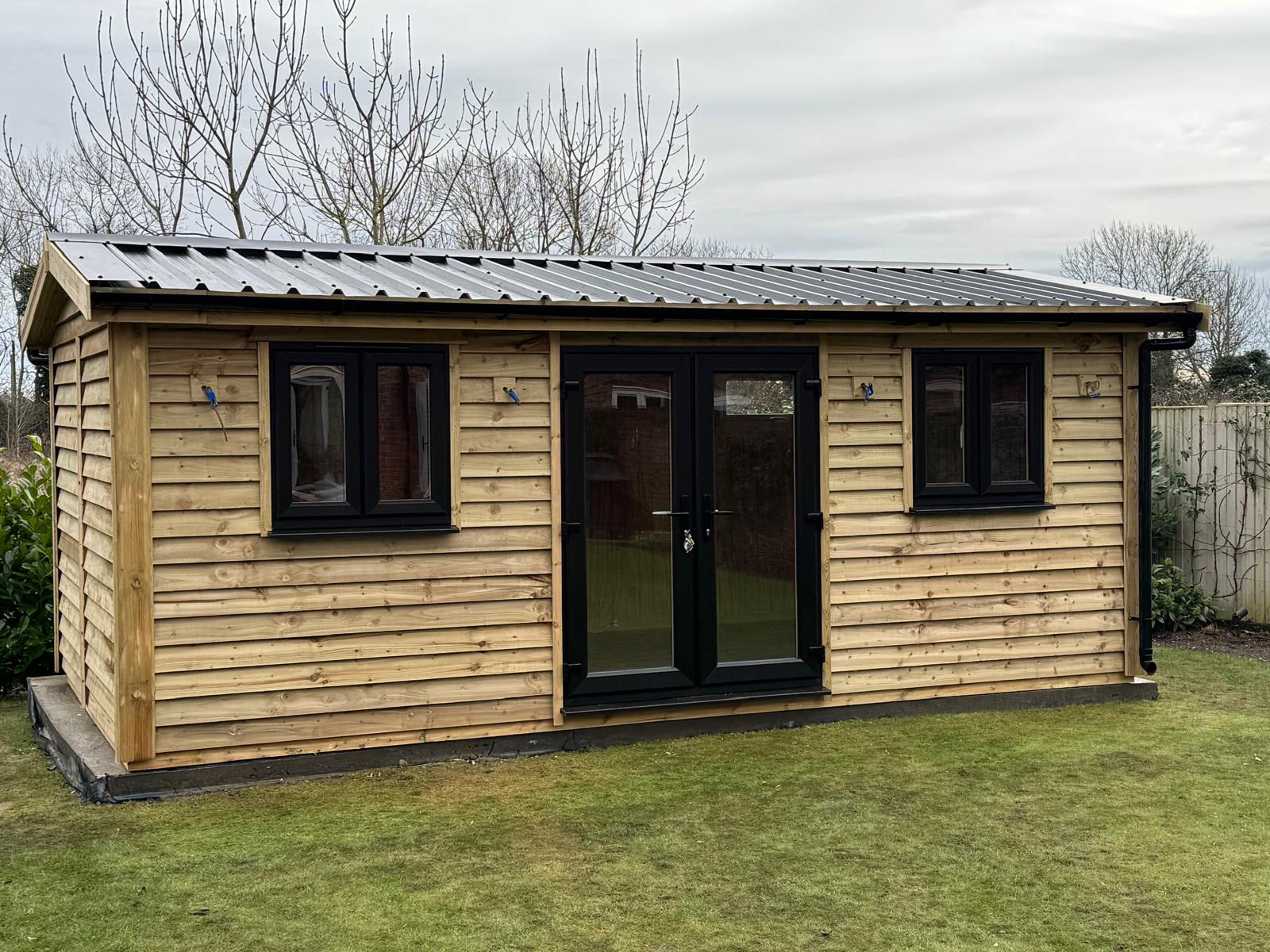 Garden studio with metal roof