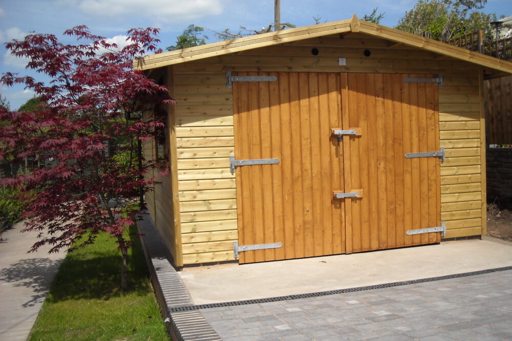 Wooden garage without planning