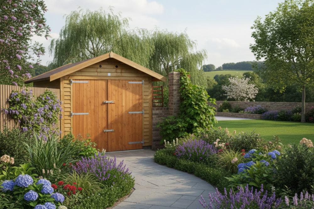 small timber garage