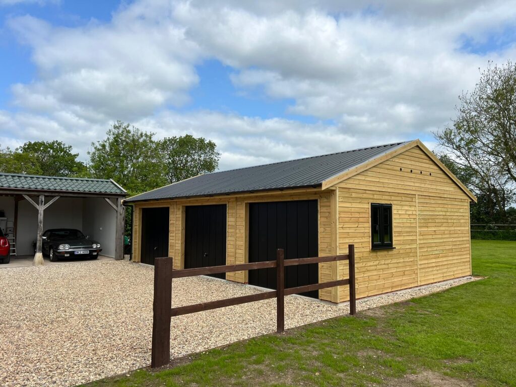 triple-wooden-garage