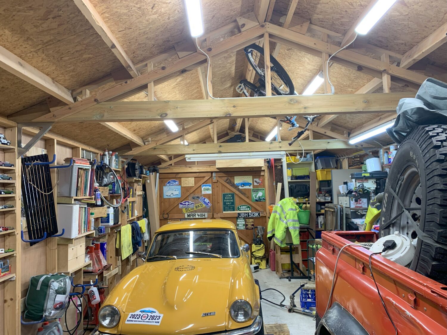 wooden garage for car storage