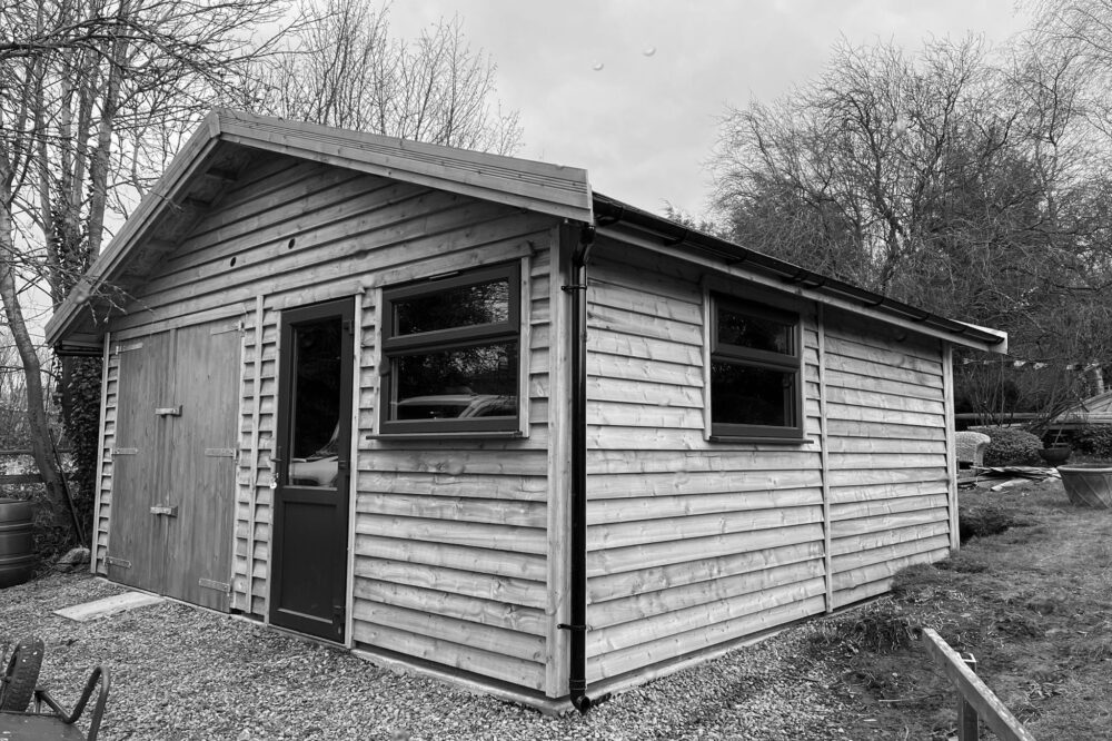 wooden garage workshop
